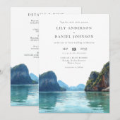 Phuket Thailand Reiseziel: Hochzeit mit allem Drum Einladung (Vorne/Hinten)