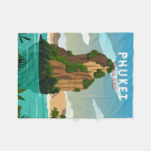 Phuket Thailand Retro Fleecedecke (Vorderseite (Horizontal))