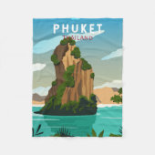 Phuket Thailand Retro Fleecedecke (Vorderseite)
