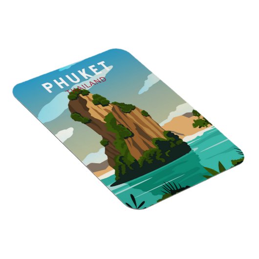 Phuket Thailand Retro Magnet (Rechte Seite)
