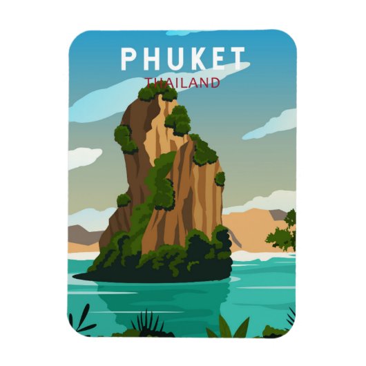 Phuket Thailand Retro Magnet (Vertikal)