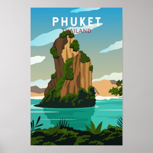Phuket Thailand Retro Poster (Vorne)