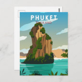 Phuket Thailand Retro Postkarte (Vorne/Hinten)