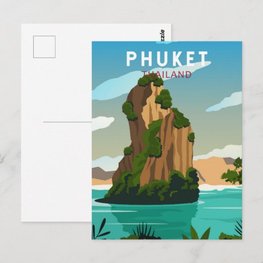 Phuket Thailand Retro Postkarte (Vorne/Hinten)