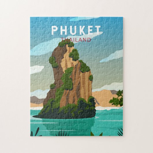 Phuket Thailand Retro Puzzle (Vertikal)