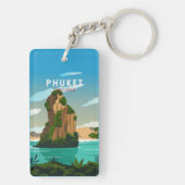 Phuket Thailand Retro Schlüsselanhänger (Rückseite)