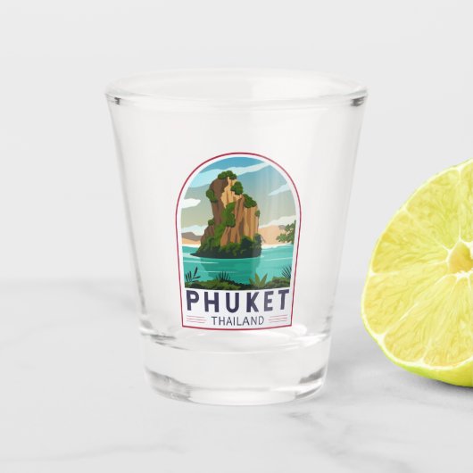 Phuket Thailand Retro Schnapsglas (Vorderseite)