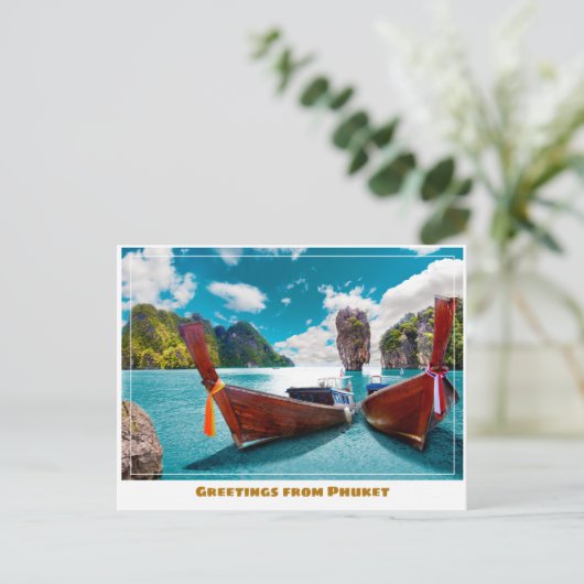 Phuket Thailand Seascape Modern Postkarte (Stehend Vorderseite)