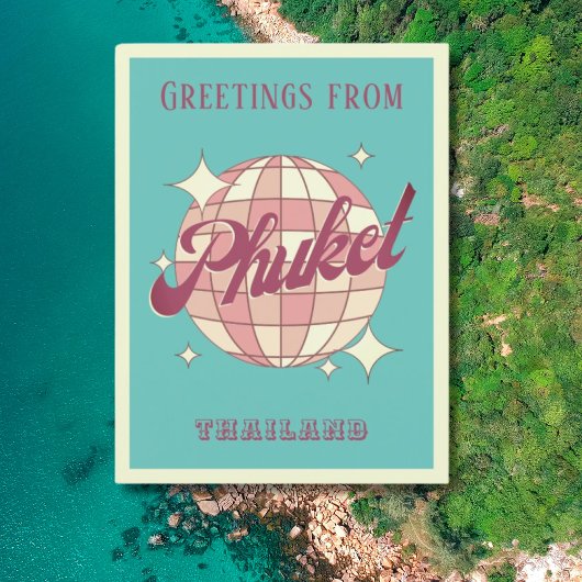 Phuket Thailand Urlaub Retro Vintage Postkarte