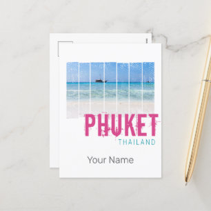 Phuket Thailand Vintag Beach Panorama Souvenir Feiertagspostkarte