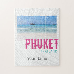 Phuket Thailand Vintag Beach Panorama Souvenir Puzzle