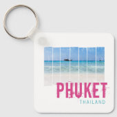Phuket Thailand Vintag Beach Panorama Souvenir Schlüsselanhänger (Vorderseite)