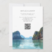 Phuket Thailand Watercolor QR Code Wedding Einladung (Rückseite)