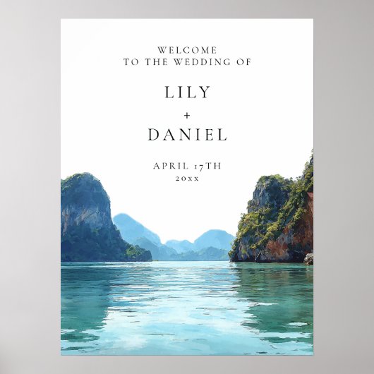 Phuket Thailand Wedding Welcome Sign Poster (Vorne)