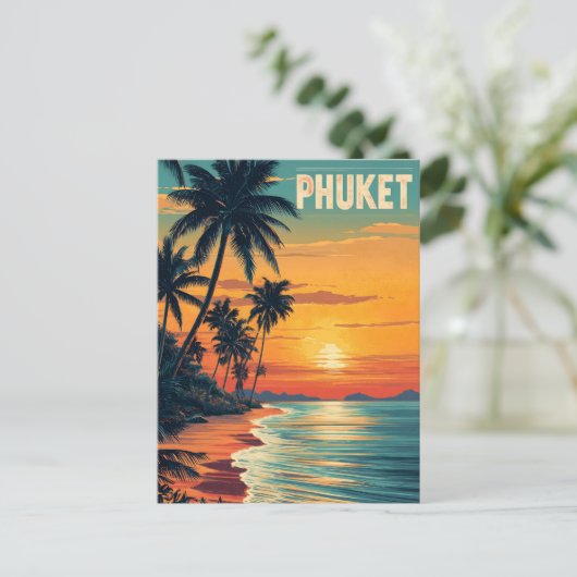 Phuket Vintag Postkarte (Stehend Vorderseite)