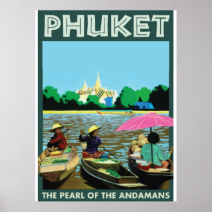 Phuket Vintage Reiseplakat. Poster