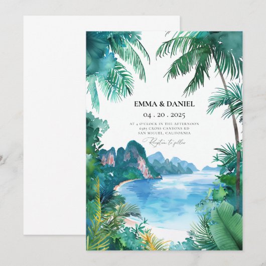 Phuket Wedding Thailand Einladung (Vorne/Hinten)