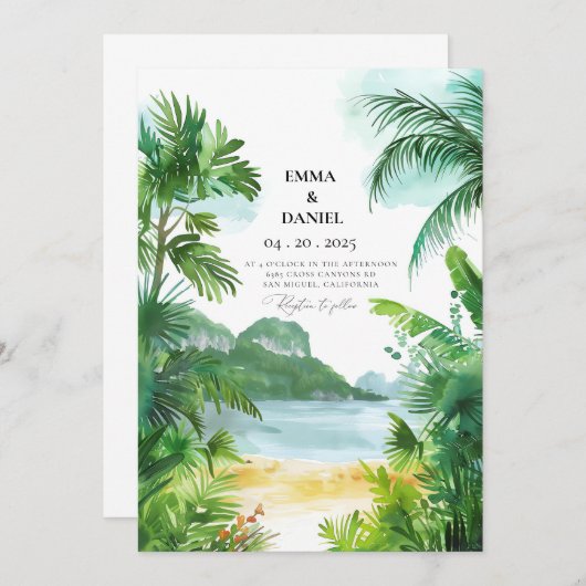 Phuket Wedding Thailand Einladung (Vorne/Hinten)