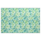 PHUNKY PHRESH grünes Aqua Boho BlumenAquarell Stoff (Fat Quarter (45,7 x 55,9 cm))