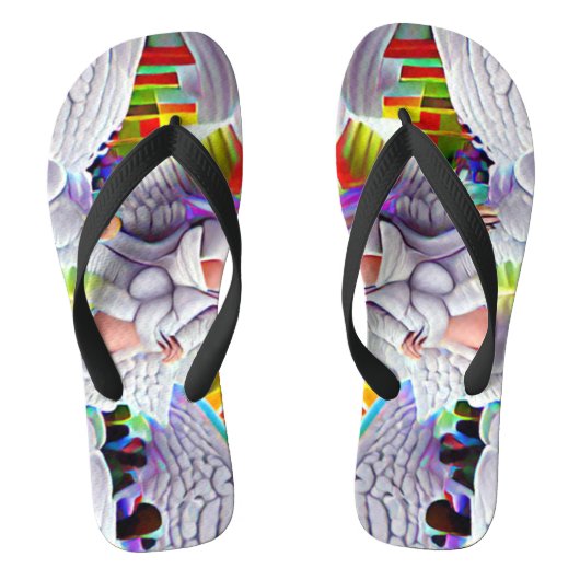 Phycodelic Angel Trip Custom Created Flip Flops Badesandalen (Fußbett)