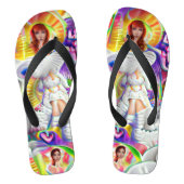 Phycodelic Angel Trip Custom Created Flip Flops Badesandalen (Fußbett)