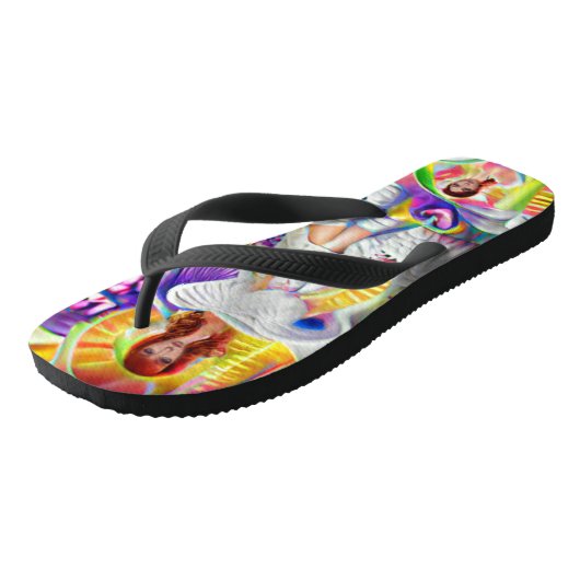 Phycodelic Angel Trip Custom Created Flip Flops Badesandalen (Schrägansicht)