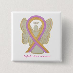 Phyllodes Tumorengel Awareness Ribbon Button Butto