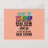Phys Ed Teacher nur wegen Vollzeit-Multi-Task Postkarte (Vorderseite)