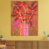 Physalis Chinese Lanterns Paper Collage Floral Art Leinwanddruck (Insitu (Wohnzimmer))