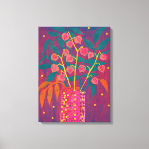 Physalis Herbstliche Pflanze Bouquet farbenfrohe B Leinwanddruck