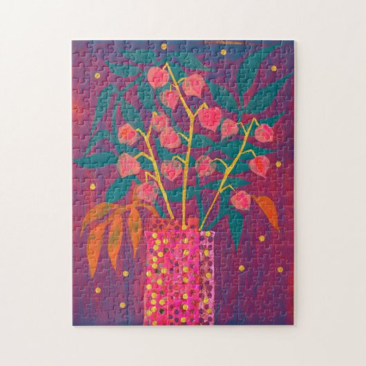 Physalis Herbstliche Pflanze Bouquet farbenfrohe B Puzzle (Vertikal)