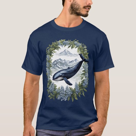 Physeter macrocephalus Wal mit Berglorbeer T-Shirt (Vorderseite)