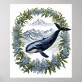 Physeter macrocephalus Whale With Mountain Laurel Poster (Vorne)