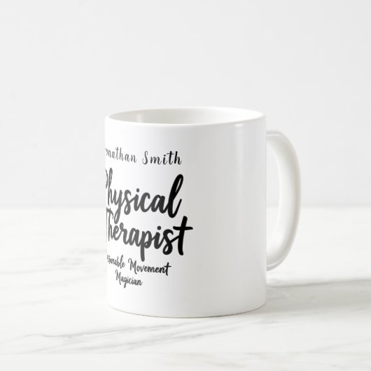 Physical Therapist Passionate Movement Typography Kaffeetasse (VorderseiteRechts)