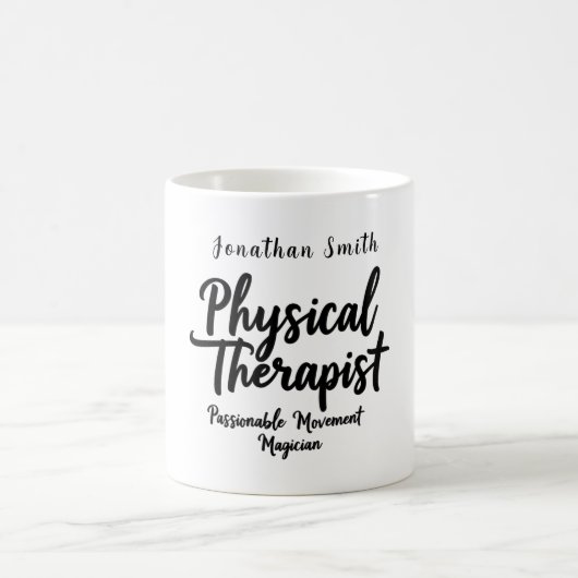 Physical Therapist Passionate Movement Typography Kaffeetasse (Mittel)