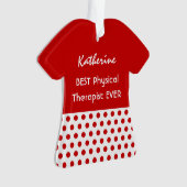 PHYSICAL THERAPIST Profession RED Polka Dots A10 Ornament (Vorderseite)