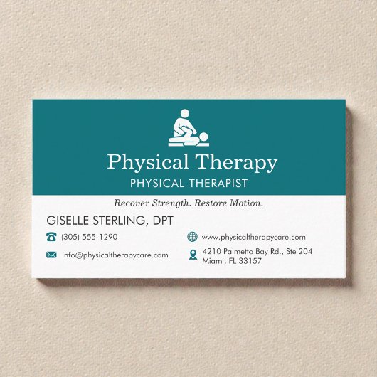 Physical Therapist PT Doctor Visitenkarte
