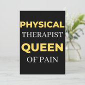Physical Therapist Queen Of Pain Dankeskarte (Stehend Vorderseite)