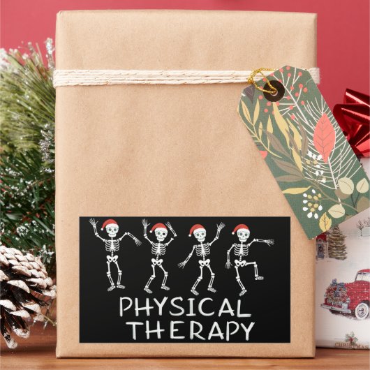 Physical Therapist Skeleton Christmas DPT Student Rechteckiger Aufkleber (Feiertag)