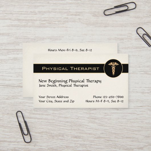 Physical Therapist Therapy Business Cards Visitenkarte (Vorderseite/Rückseite Beispiel)