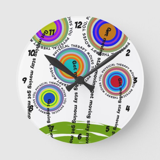 Physical Therapy Artsy Gifts Runde Wanduhr (Vorderseite)