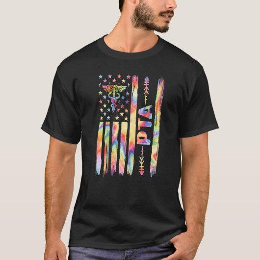 Physical Therapy Assistant US Flag PTA Monat T-Shirt (Vorderseite)