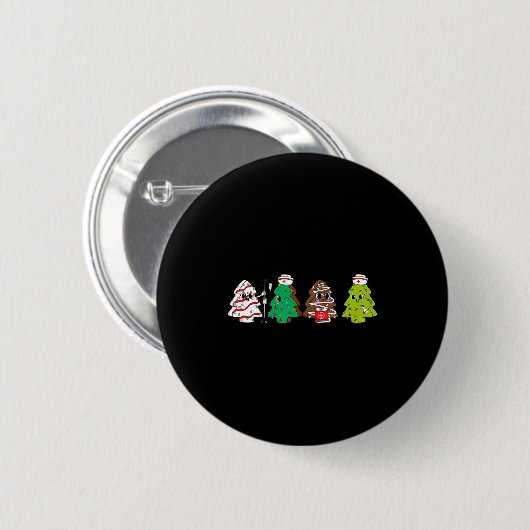 Physical Therapy Christmas Cake Tree Nurse Xmas Pa Button (Vorne & Hinten)