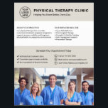 Physical Therapy Clinic Logo QR Neutral Beige Flyer<br><div class="desc">Professional physical therapy flyer with front-side space for logo, photo, services, key information, and contact details. The back features a QR code to help patients stay connected, along with replaceable social media icons. Ideal for promoting services with a clean, trustworthy layout. Visit the store for more coordinated business marketing designs....</div>