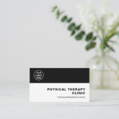 Physical Therapy Clinic Professional Logo QR Black Visitenkarte (Stehend Vorderseite)