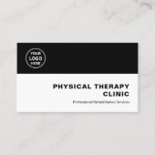 Physical Therapy Clinic Professional Logo QR Black Visitenkarte (Vorderseite)