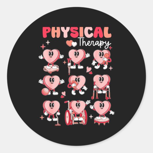 Physical Therapy Cute Candy Heart Valentines Pt Th Runder Aufkleber (Vorderseite)