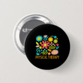 Physical Therapy Floral Therapist Exercise Dpt Fun Button (Vorne & Hinten)
