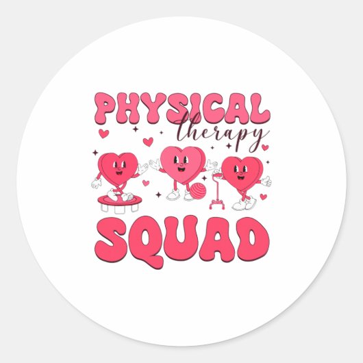 Physical Therapy Squad Valentines Day Pt Pta Vale Runder Aufkleber (Vorderseite)
