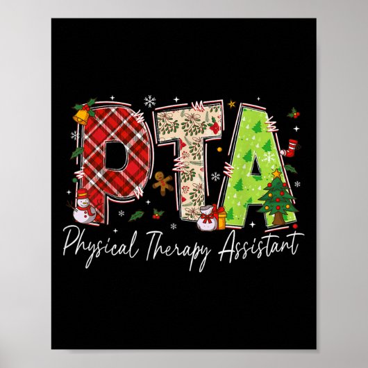 Physical Therapy Therast Istant Pta Santa Christma Poster (Vorne)